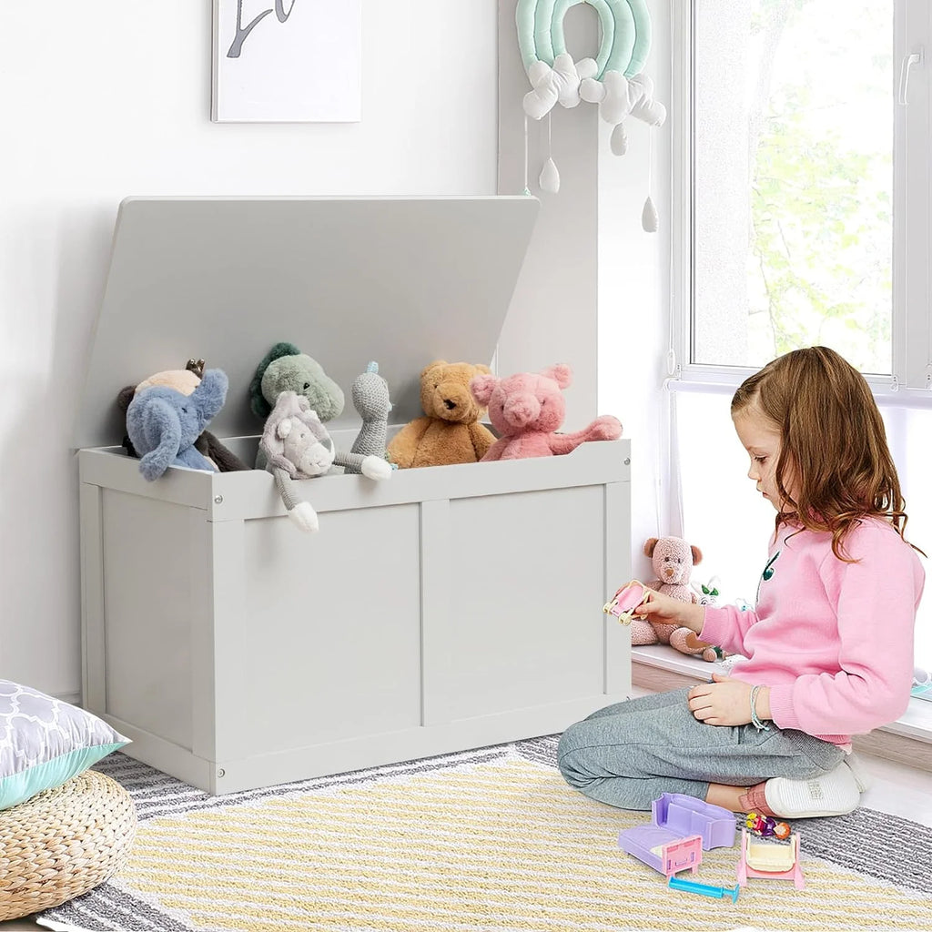 Wooden Toy Box Storage Truck Bench with Flip-Top Lid B68207