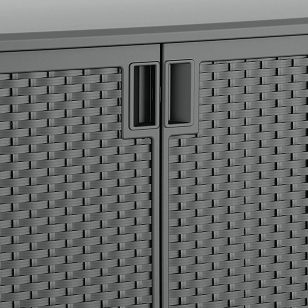 Outdoor Cabinet Deck Storage Box with Adjustable Shelf, 2 Pack C616612