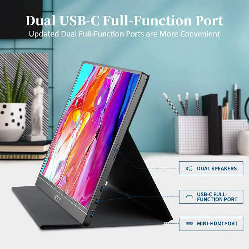 15.6'' 1080P FHD USB-C Portable Monitor with Smart Cover & Dual Speaker G759