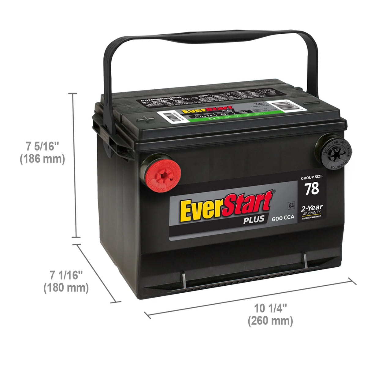 Lead Acid Automotive Battery Group 78 12 Volt 600 CCA I1246