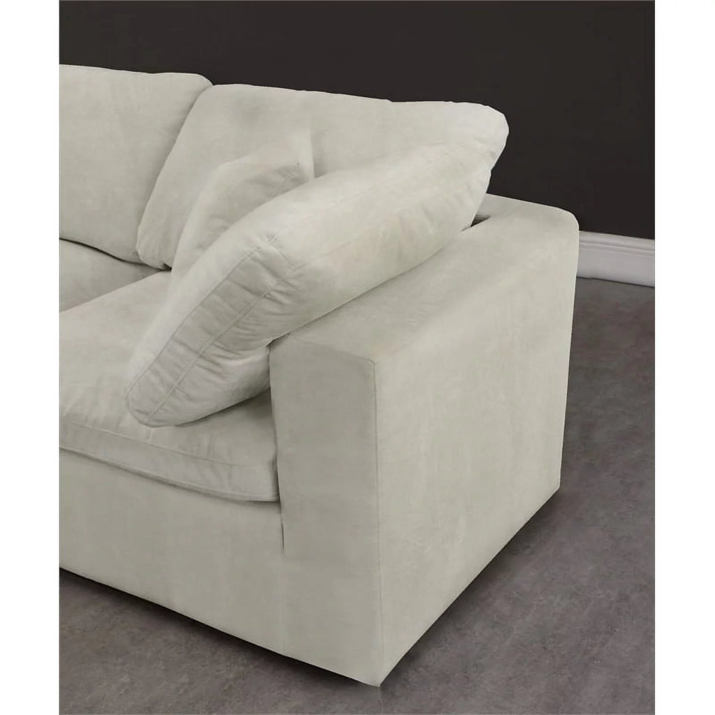 Velvet Down Filled Modular Sectional Sofa in Cream Z910437