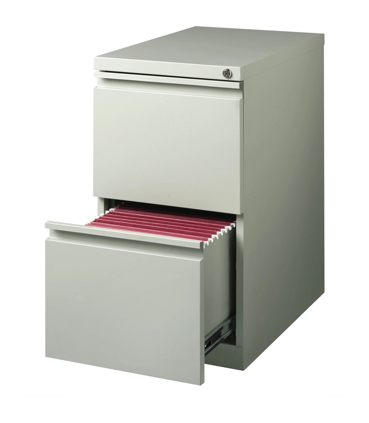 23" Deep 2 Drawer Letter Width Gray Mobile Pedestal File Cabinet T8182