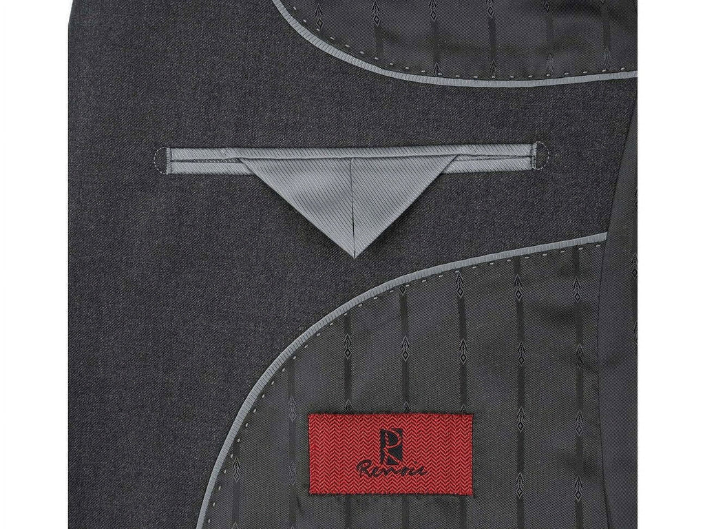 Charcoal Gray Solid Two Button Slim Fit Suit N379643