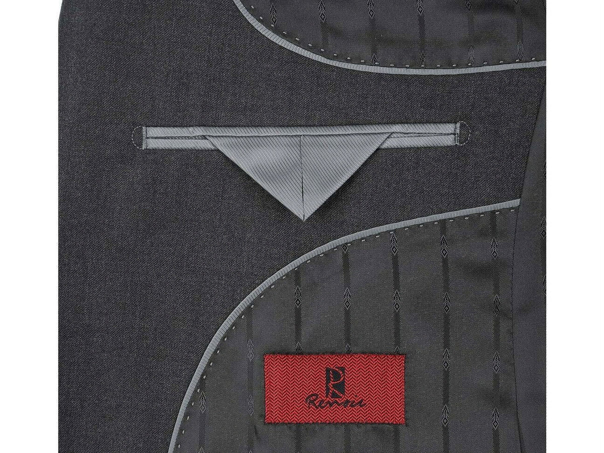 Charcoal Gray Solid Two Button Slim Fit Suit N379643