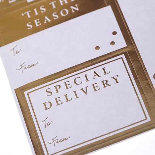 White Self-Adhesive Christmas Gift Labels S87919