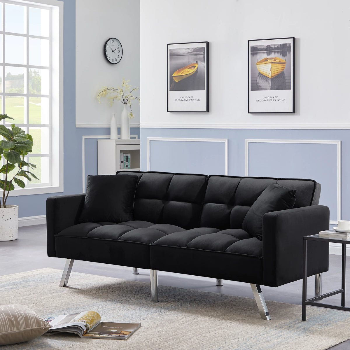 Modern Velvet Futon Sofa Bed M1447