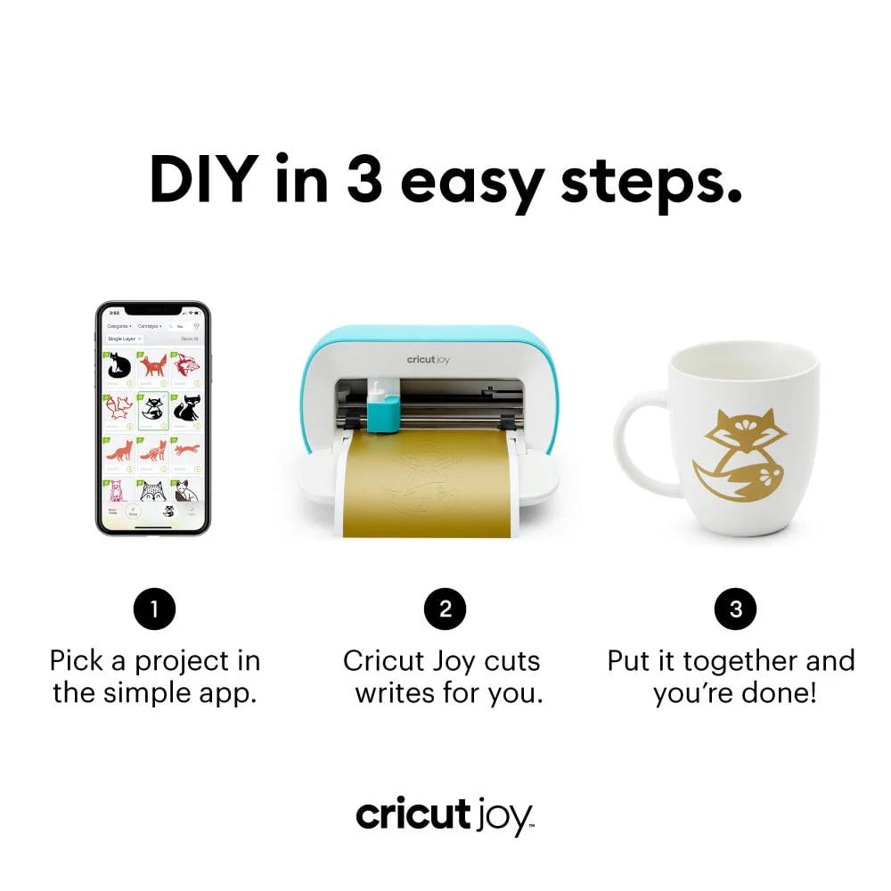 Cricut Joy Smart Machine with Vinyl Decal Sampler & Tools Starter Bundle O22191