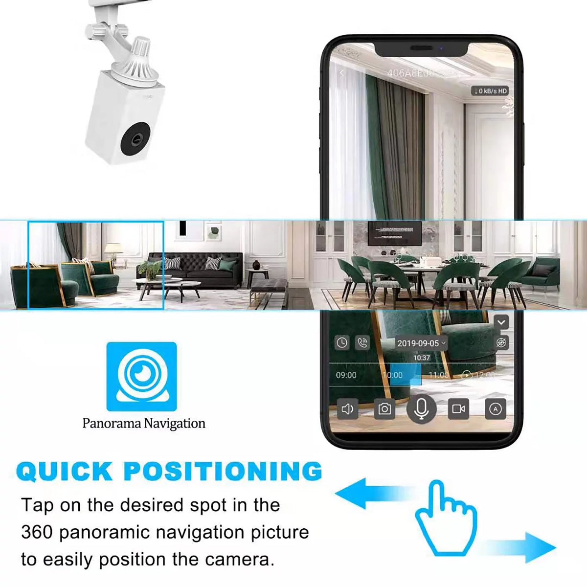 1080P Pan Tilt 8X Zoom Indoor Smart Camera with Night Vision Motion Detection 2-Way Audio P747282