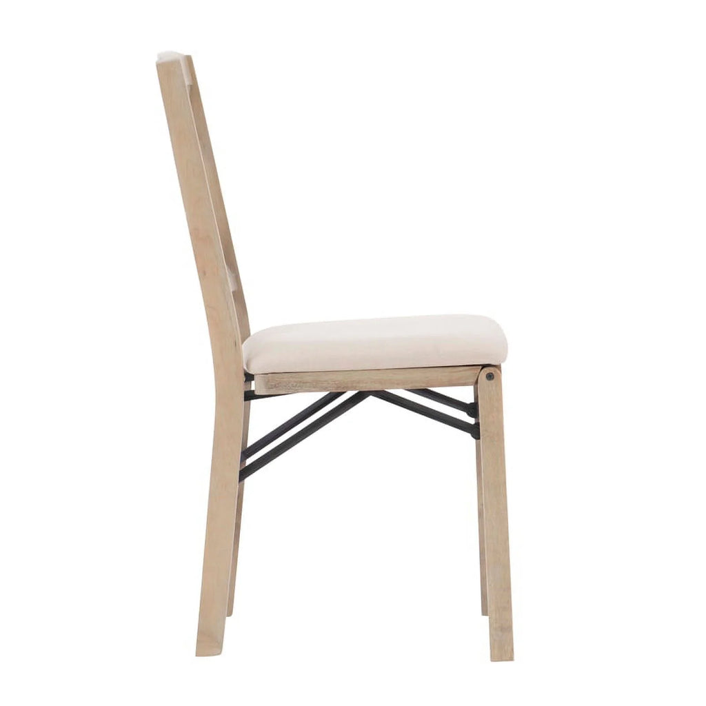 Set of Two Graywash Wood Folding Chairs T230