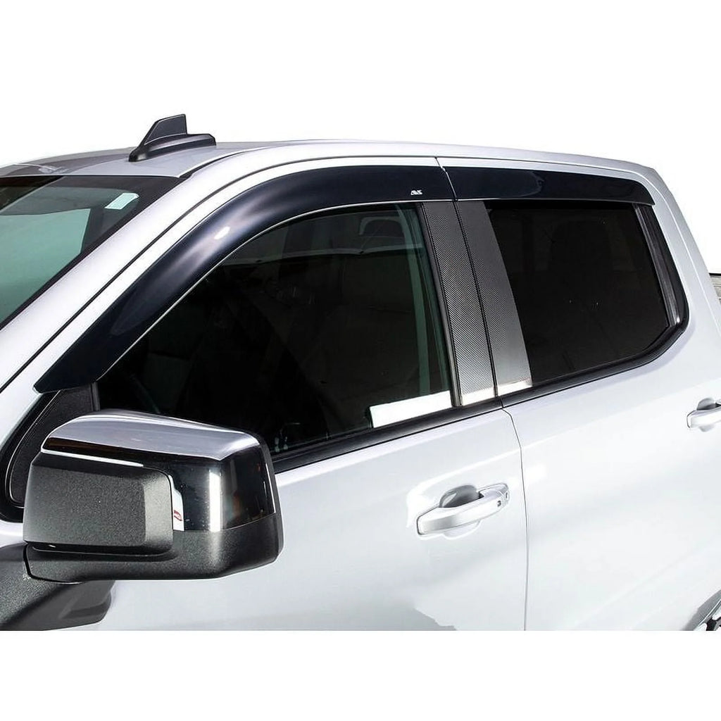 Smoke W/Chrome Trim 4 Pc Low Profile Ventvisor Z146