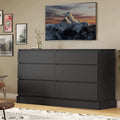 Black 6 Drawer Double Dresser E2021