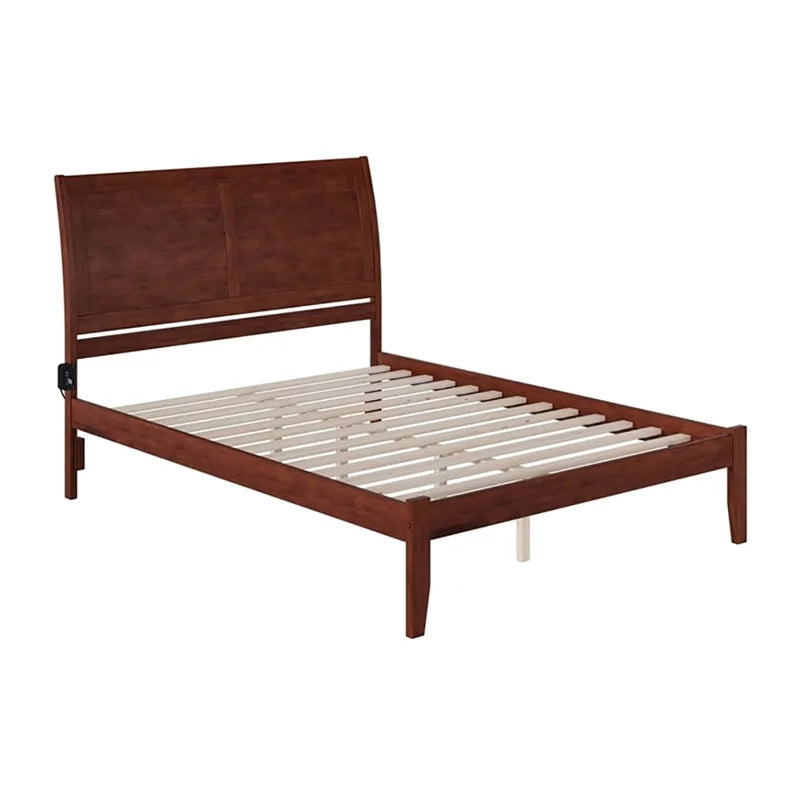 Solid Wood Queen Platform Bed in Walnut T4814