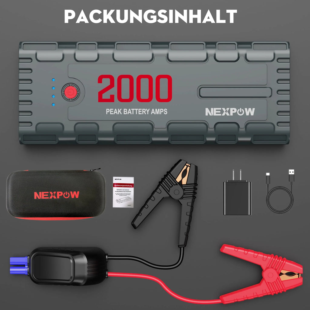 2000A Peak 18000mAh 12V Car Jump Starter with LED Light G9528