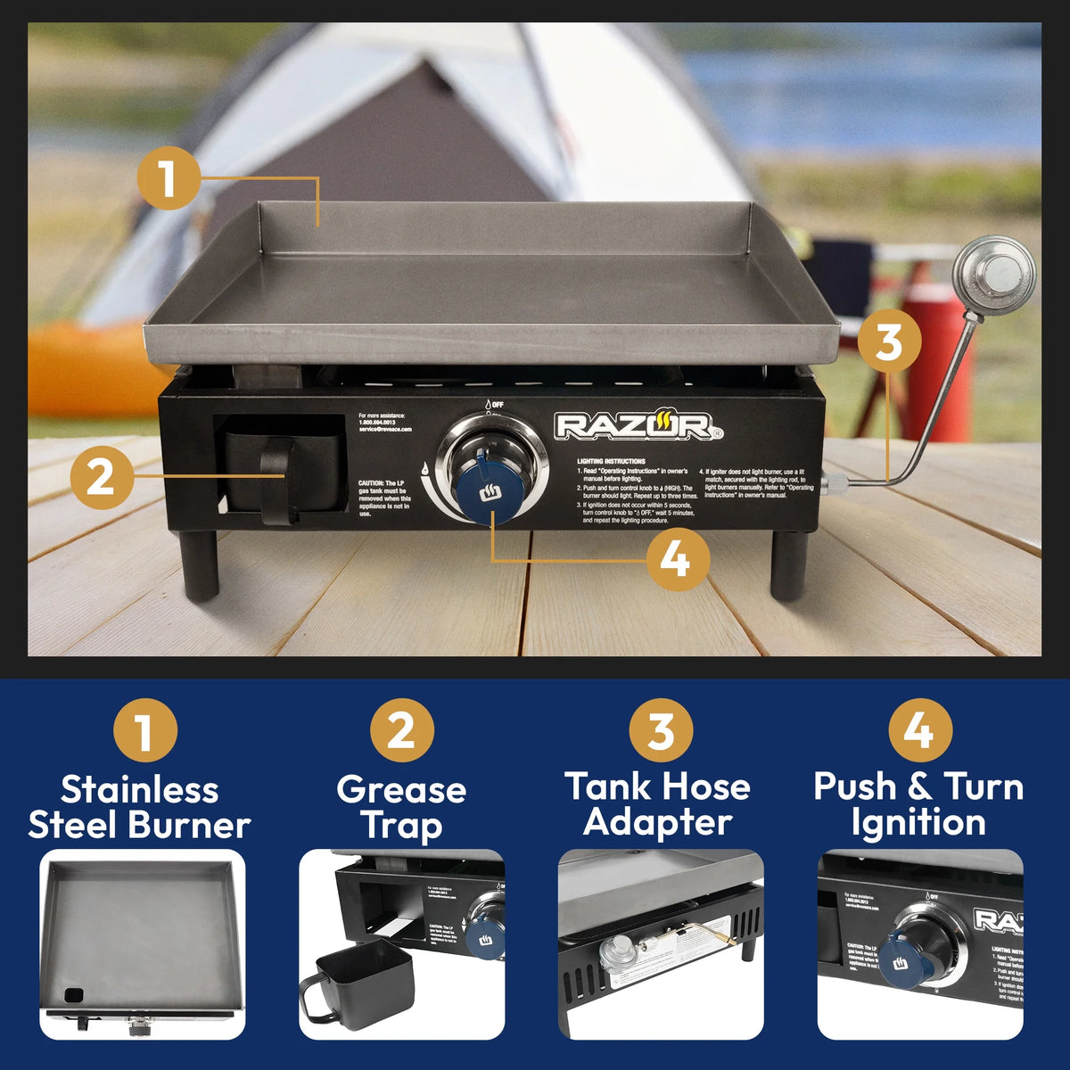 Portable 1 Burner LP Propane Gas Grill G9091