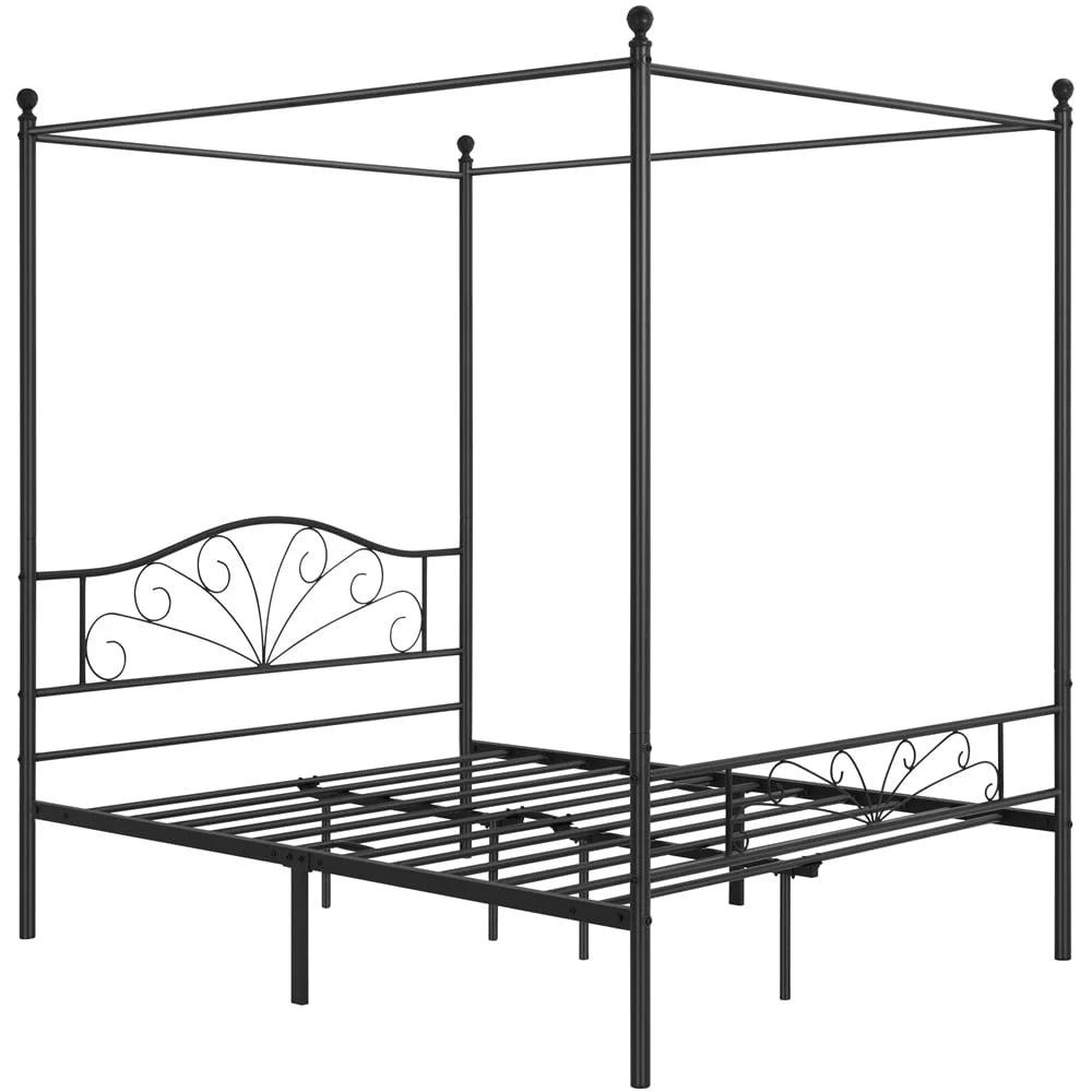 Metal Canopy Bed Frame with Arched Headboard Full Q826934