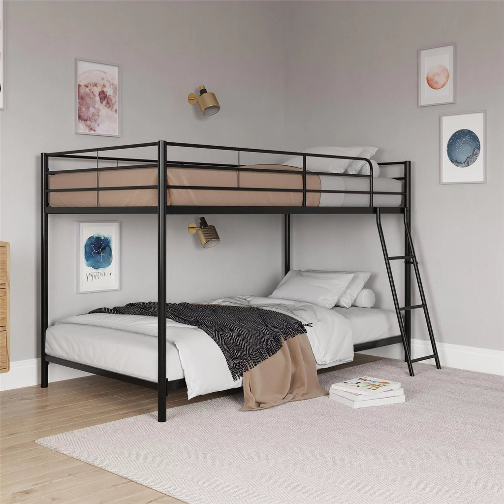 Black Twin-over-Twin Bunk Bed X92962