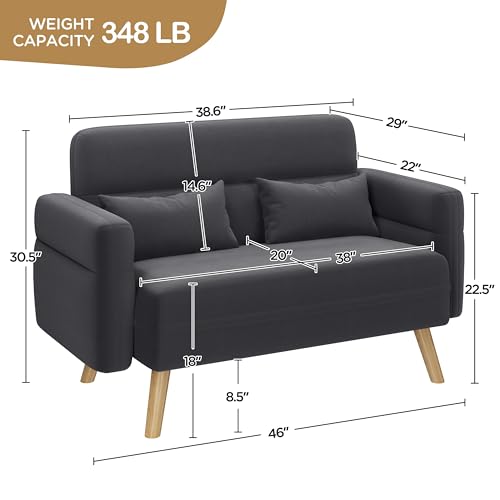 Aquamarine Fabric 2 Seater Sofa with Lumbar Pillows U560