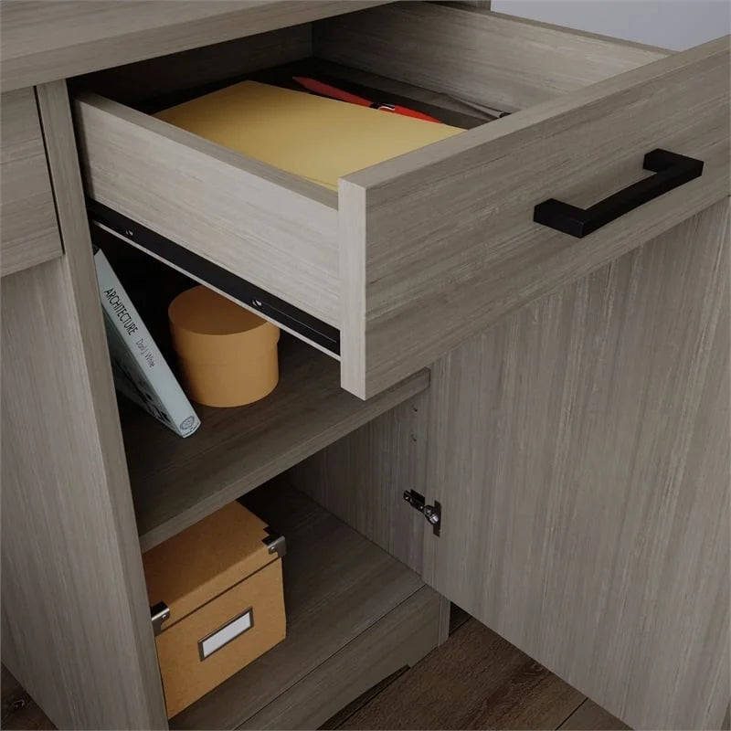 Contemporary Gray Engineered Wood Computer Desk B410879