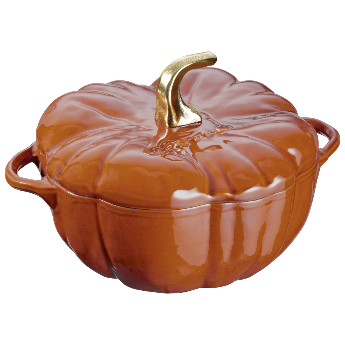 3.5 Qt Cast Iron Dutch Oven in Burnt Orange with Brass Handle K3158