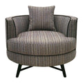 Modern Multi-Stripe Swivel Chair with Metal Base F9943