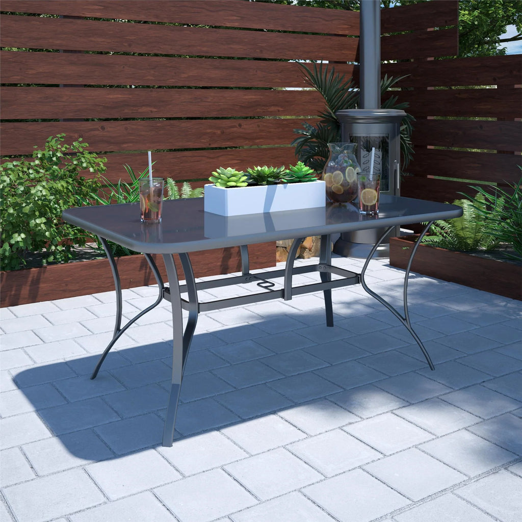 Dark Gray Steel Patio Dining Table C23250