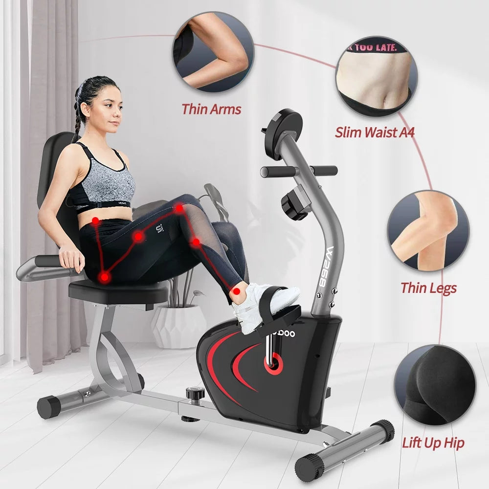 Recumbent Exercise Bike 8 Level Adjustable Magnetic Resistance E35069