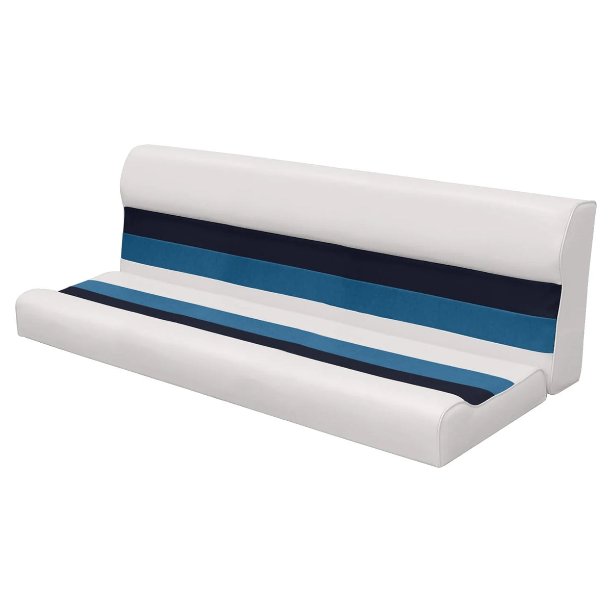 White Navy Blue Boat Bench Seat and Backrest Cushion Set E608329