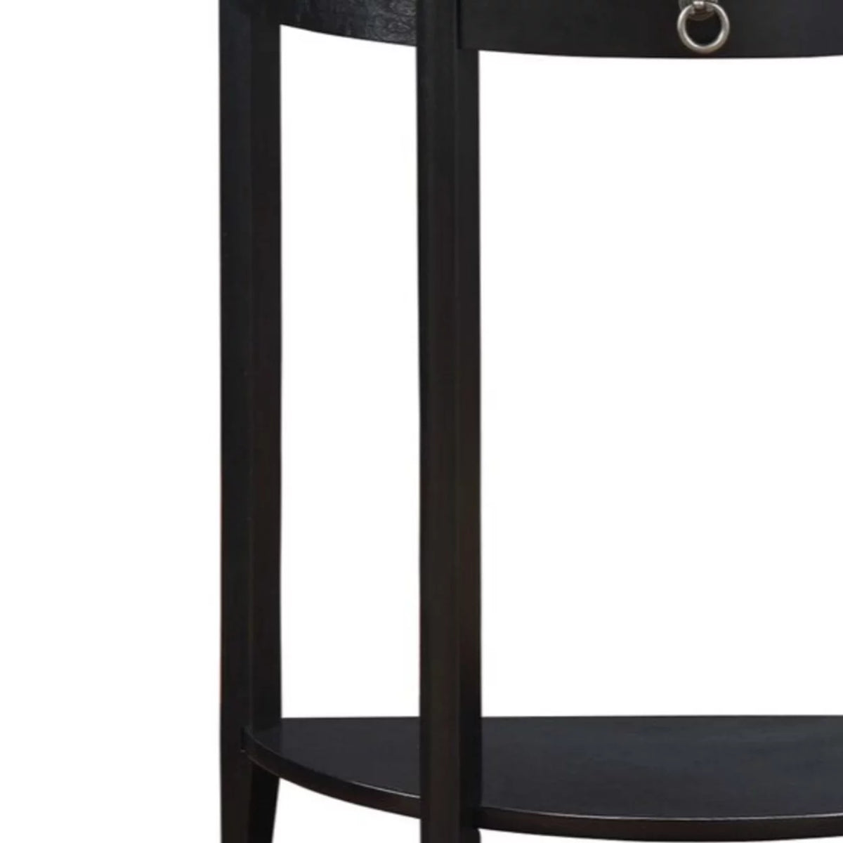 Black Wood Half Moon Console Table with Drawer A2100