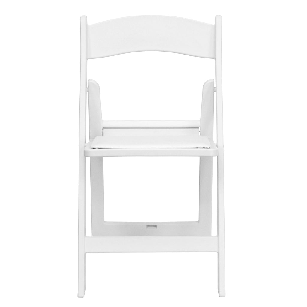 Set of 4 White Resin Folding Chairs U703591