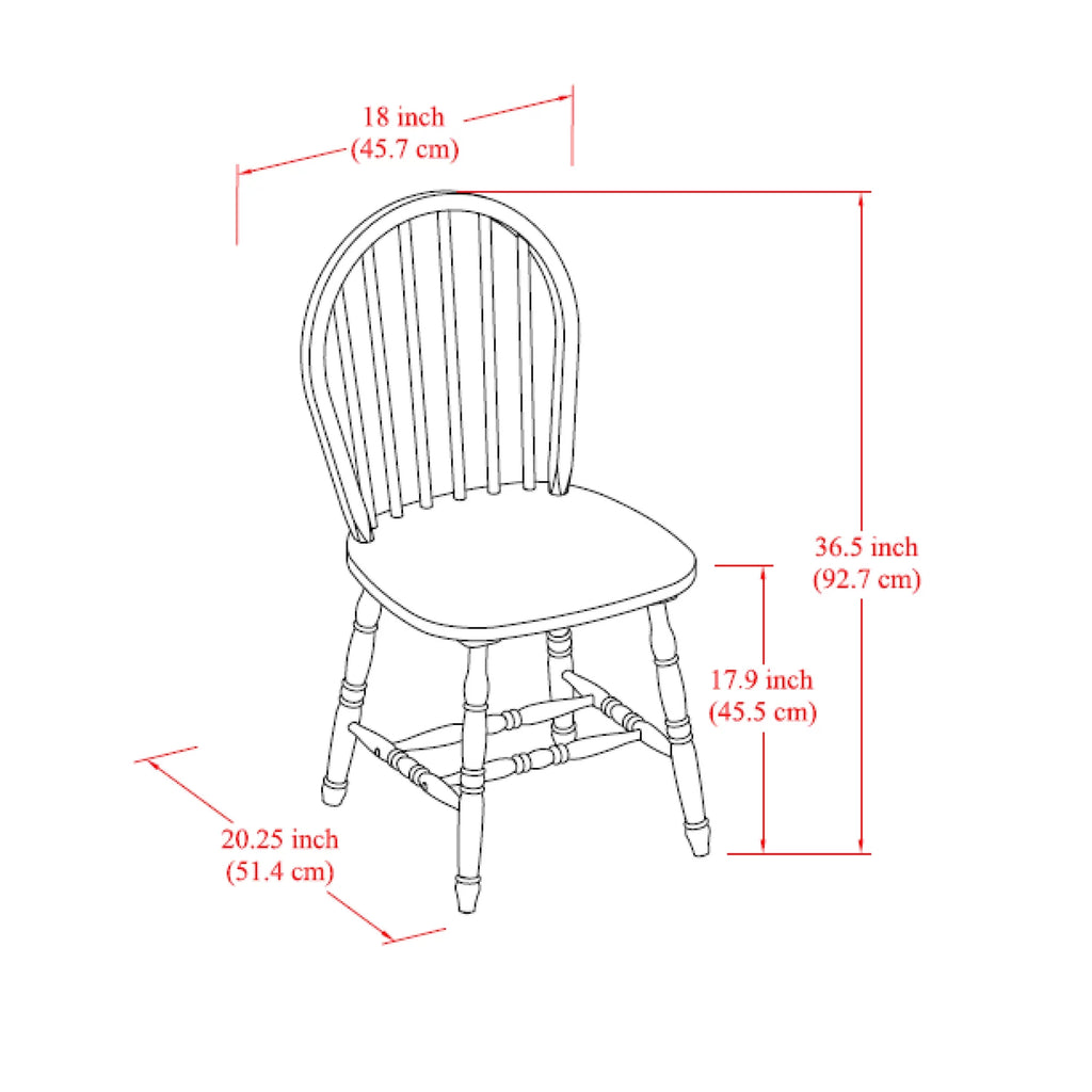 White and Oak Solid Wood Dining Chairs Set of 2 B43175