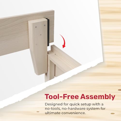 Solid Hardwood Platform Bed Frame with Slats B316820