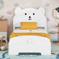 Twin Size White Wood Platform Bed Frame with Headboard & Footboard T832064