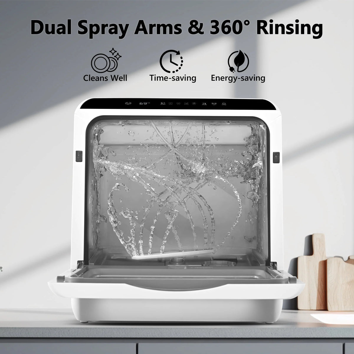 Portable Mini Countertop Dishwasher with 5-Liter Water Tank O265293