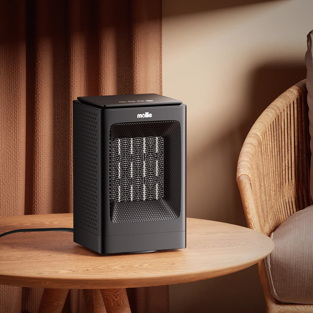 1500W PTC Electric Space Heater with Timer, Black H242