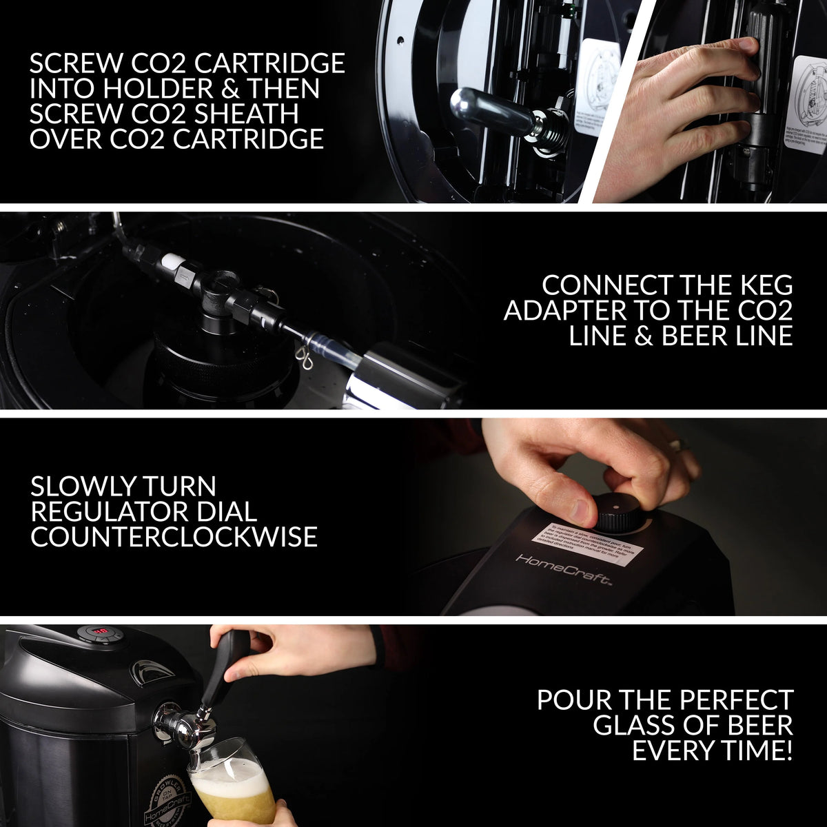 Black Stainless Steel Beer Growler Cooling System C38771