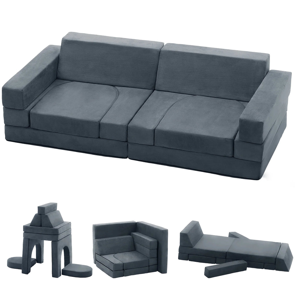 Gray 9-Pieces Kids Sofa Couch C506908