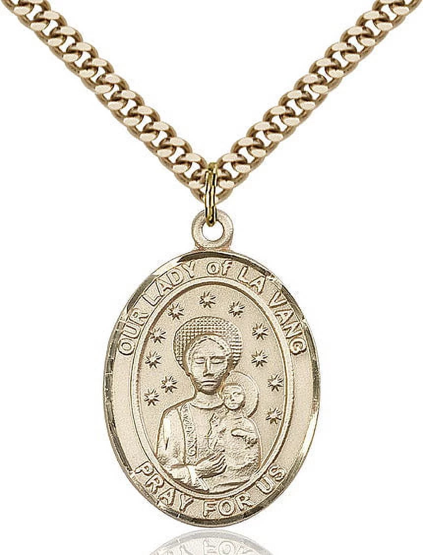 14kt Gold Filled Oval Pendant with 24" Chain N170