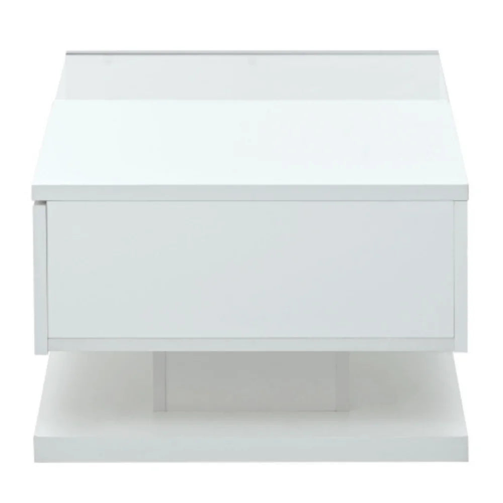 White 2-Tier Tempered Glass Coffee Table Y906611