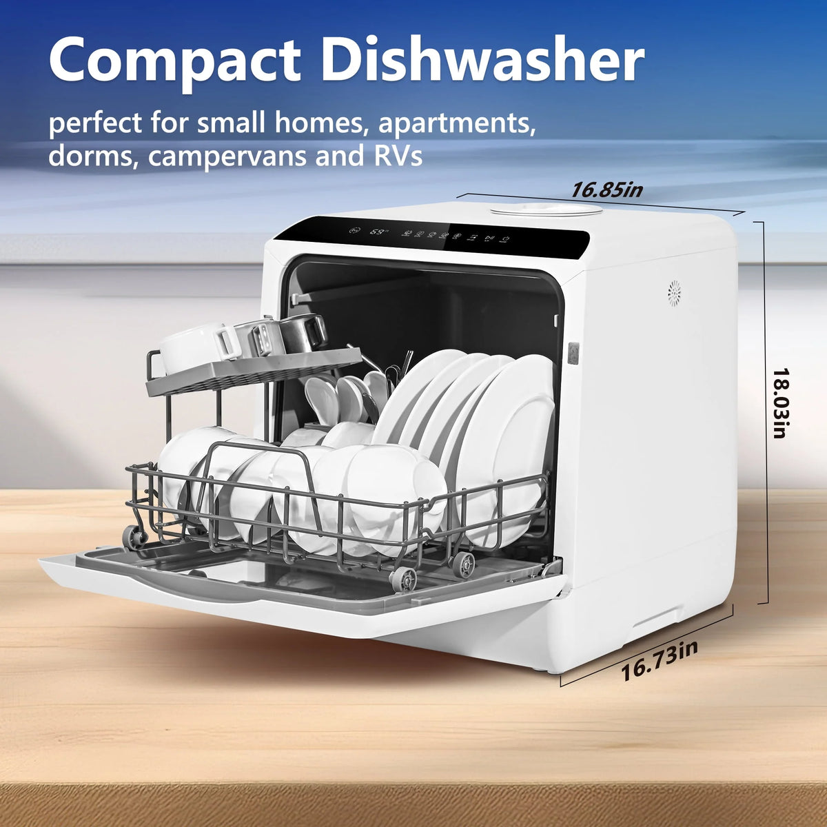 Portable Mini Countertop Dishwasher with 5-Liter Water Tank O265293