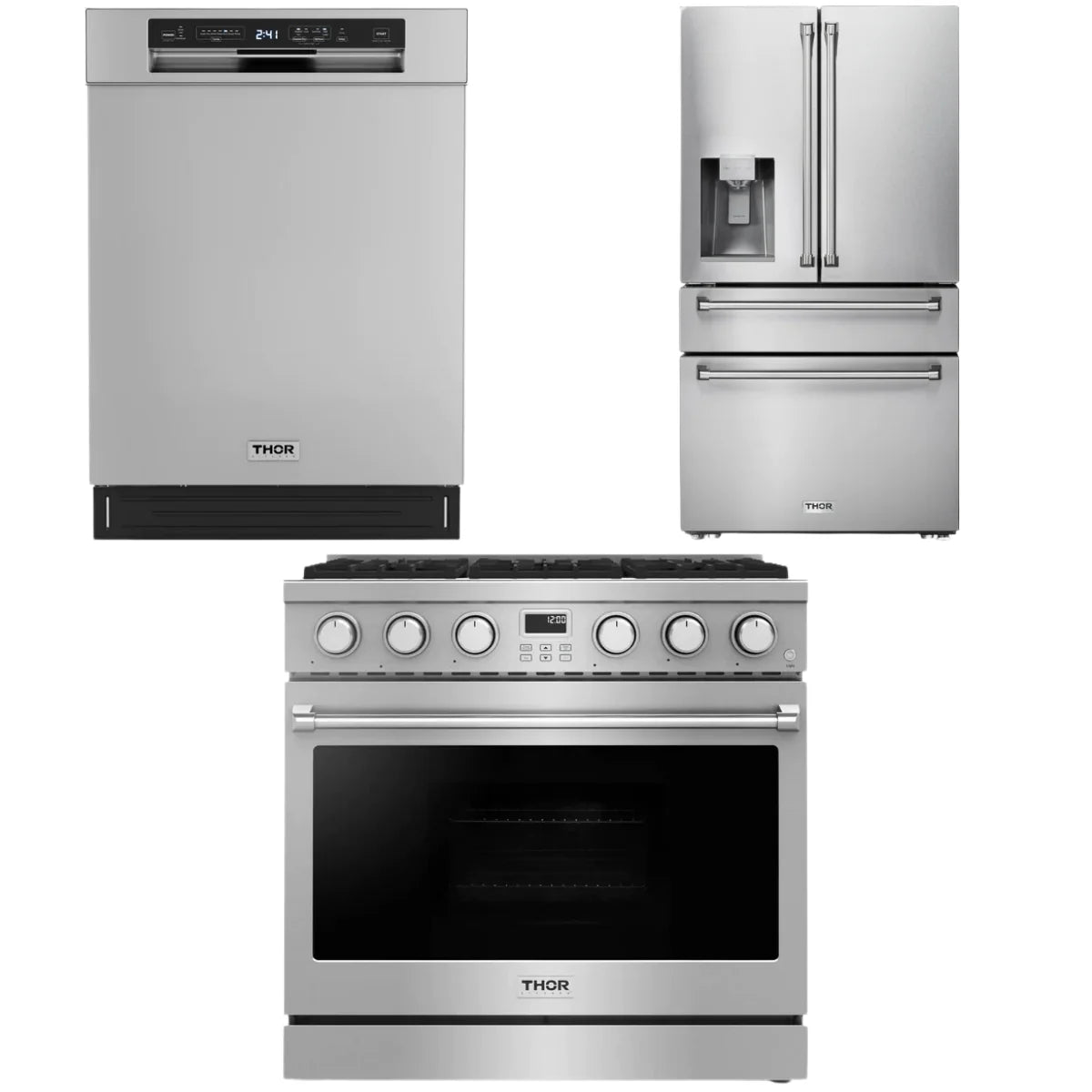 36 Gas Range, Refrigerator and Dishwasher I690