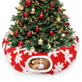 Foldable Plush Cat Tunnel Bed with Washable Cushion P5312