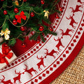 Christmas Tree Skirt 48 inch Snowflake Reindeer Red I45593