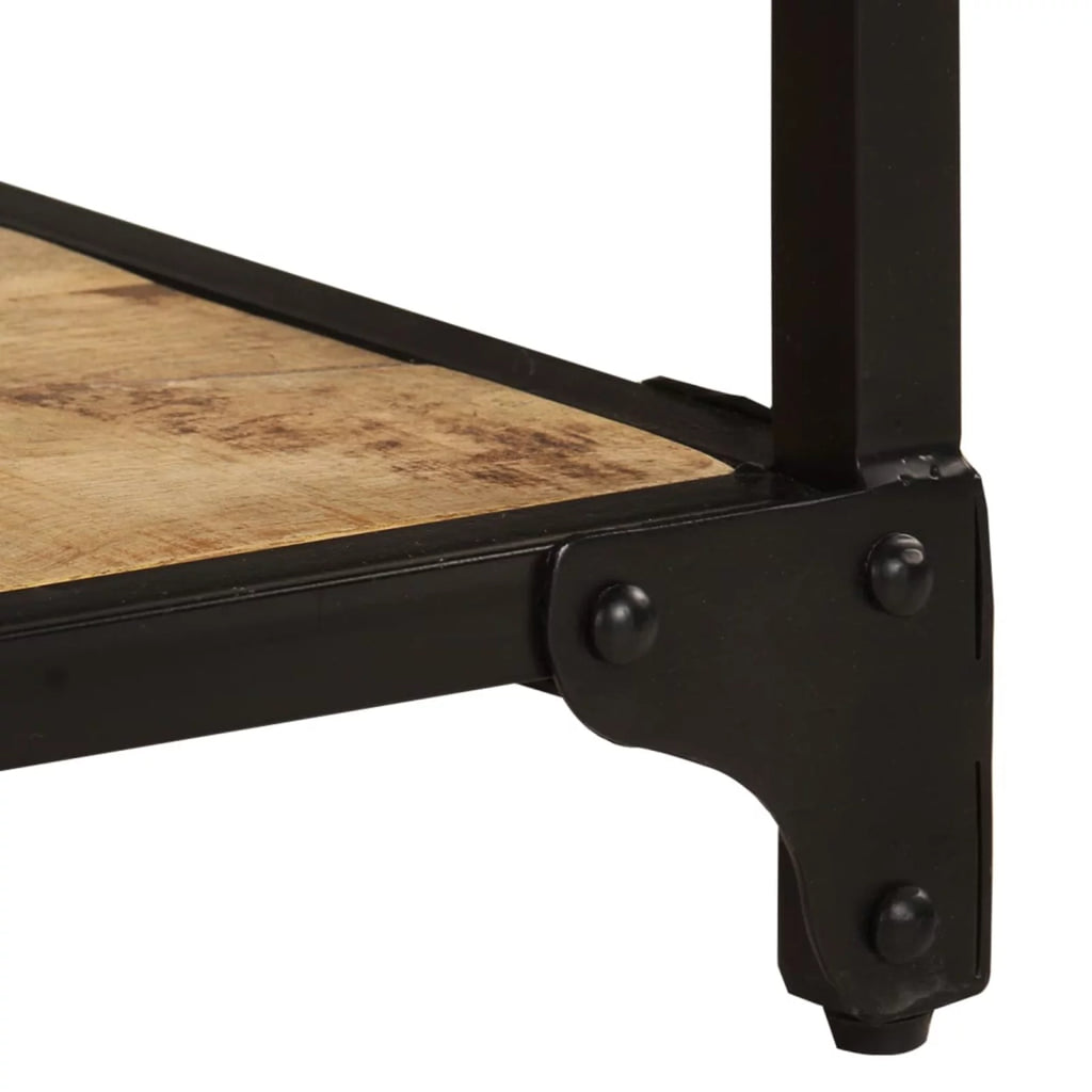 Coffee Table with Storage Shelf Mango Wood Iron Frame H463476