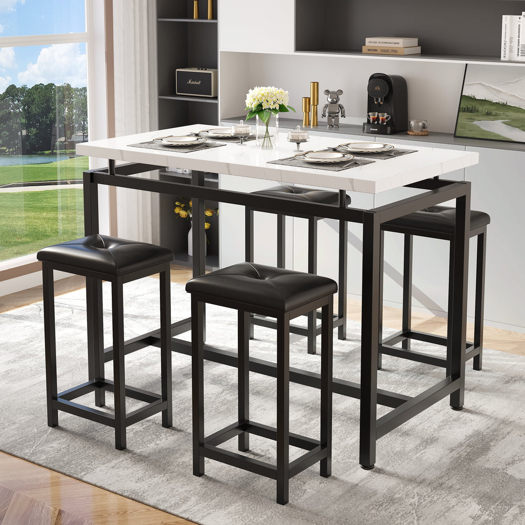 Black 5 Piece Counter Height Dining Set with 4 Chairs B850