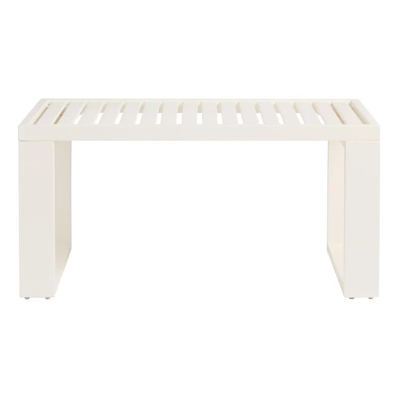 Outdoor Wooden Coffee Table with Slatted Top in White W90757