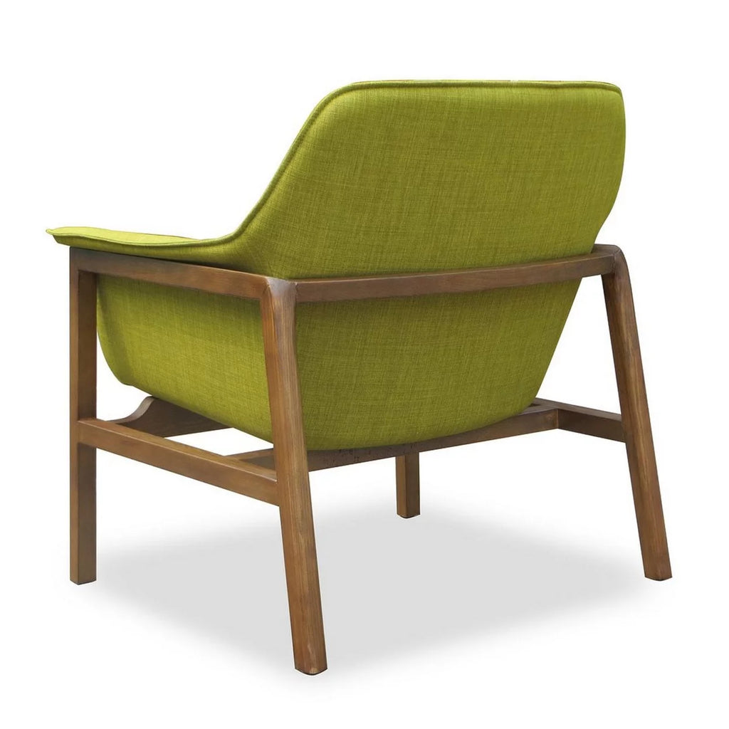 Green and Walnut Linen Weave Accent Chair F510