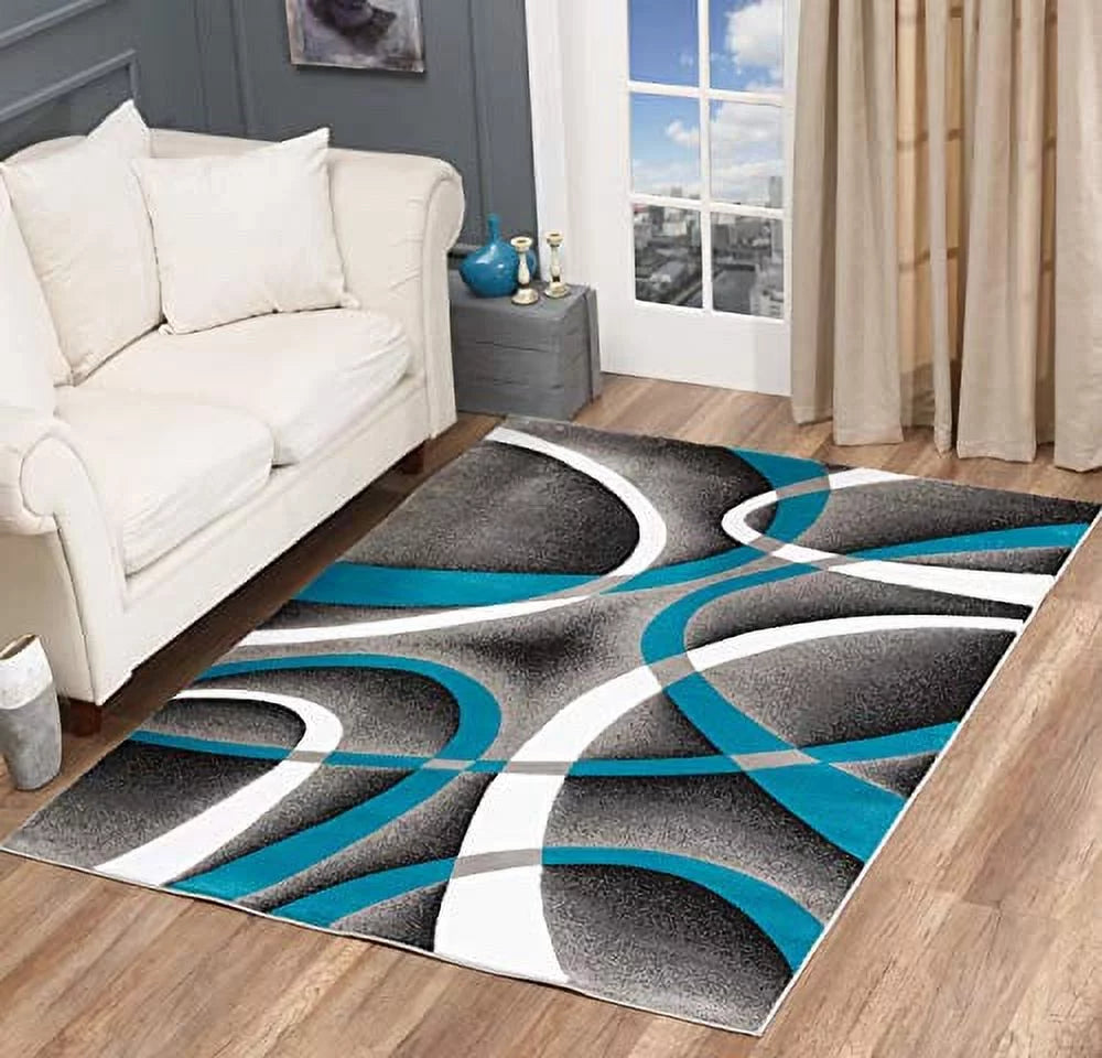 Grey Swirls Area Rug 4x6 K22722