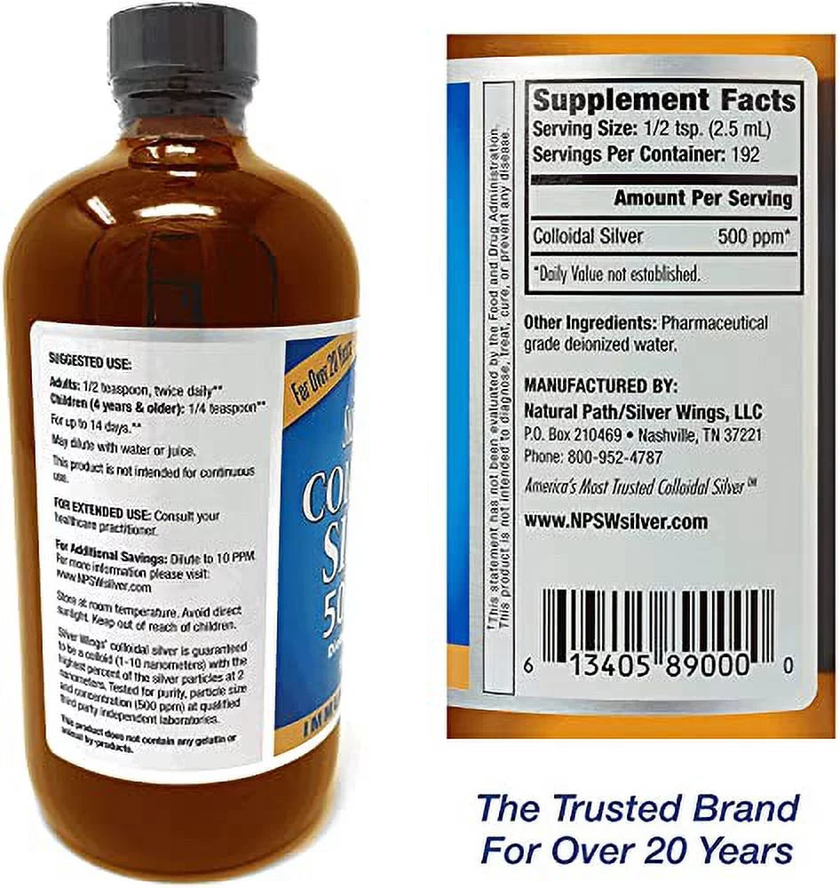 Colloidal Silver 500PPM 16Oz + Herbal Ointment 250PPM T5734