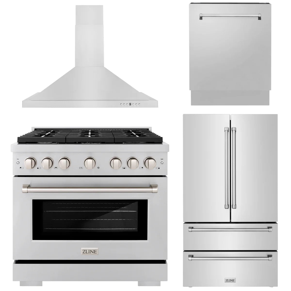 36 Inch Gas Range, Range Hood, Dishwasher, Refrigerator K587088