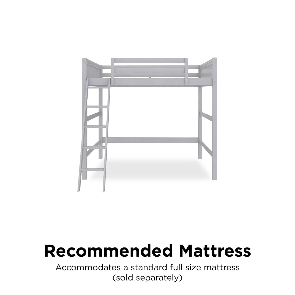 Full Size Loft Bed with Ladder, Gray L181